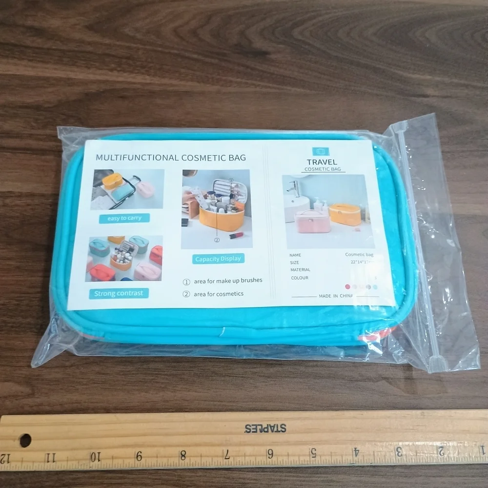 Multifunctional Blue Cosmetic Bag